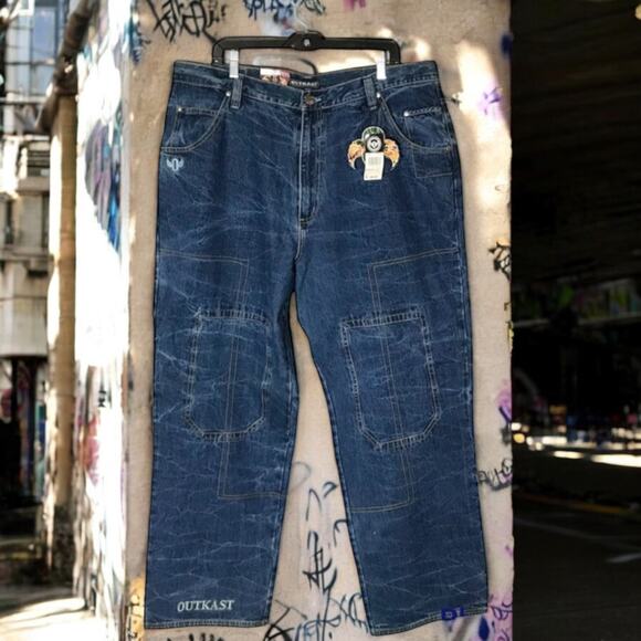 Outkast Clothing Company NWT Men's 42x34 MD1827 Dark Wash Baggy Jeans - Picture 1 of 9